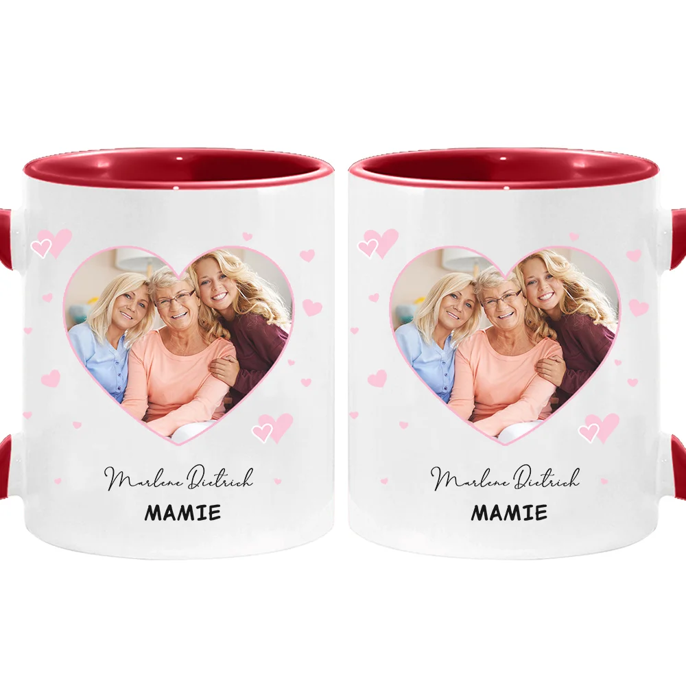 Personalized Heart Shaped Picture 11 Ounce Ceramic Coffee Mug for Friends and Family