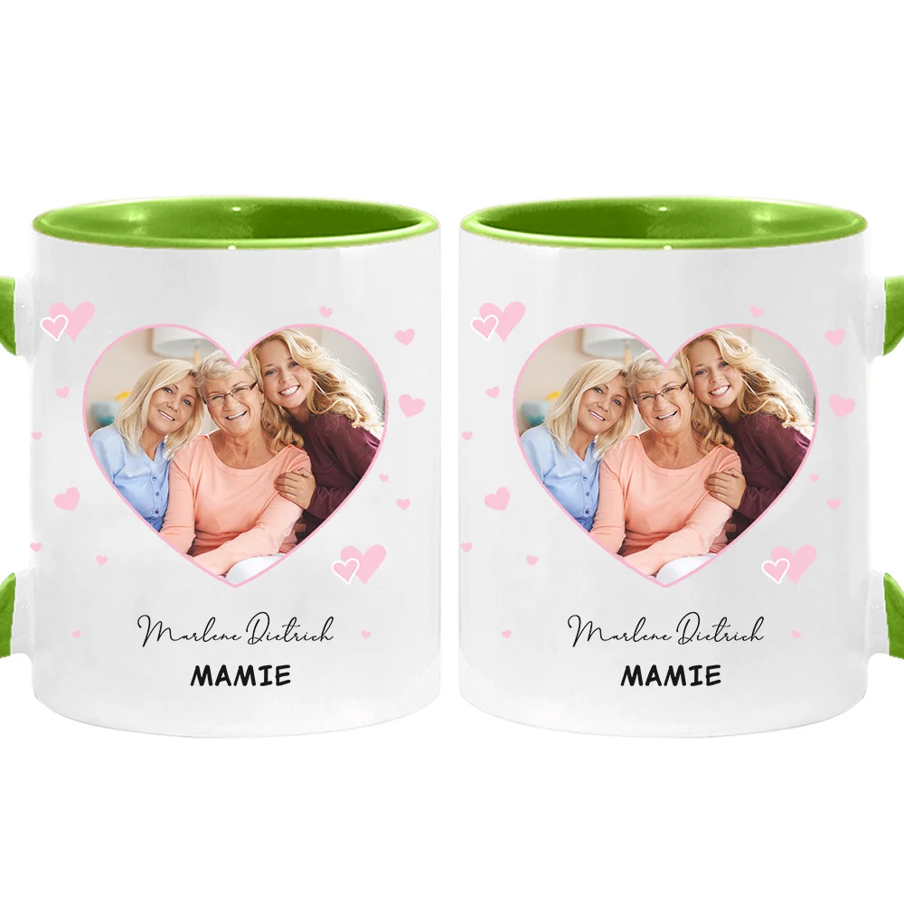 Personalized Heart Shaped Picture 11 Ounce Ceramic Coffee Mug for Frie