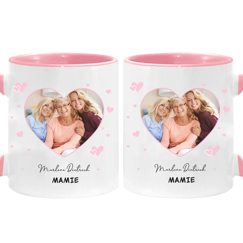 Personalized Heart Shaped Picture 11 Ounce Ceramic Coffee Mug for Friends and Family