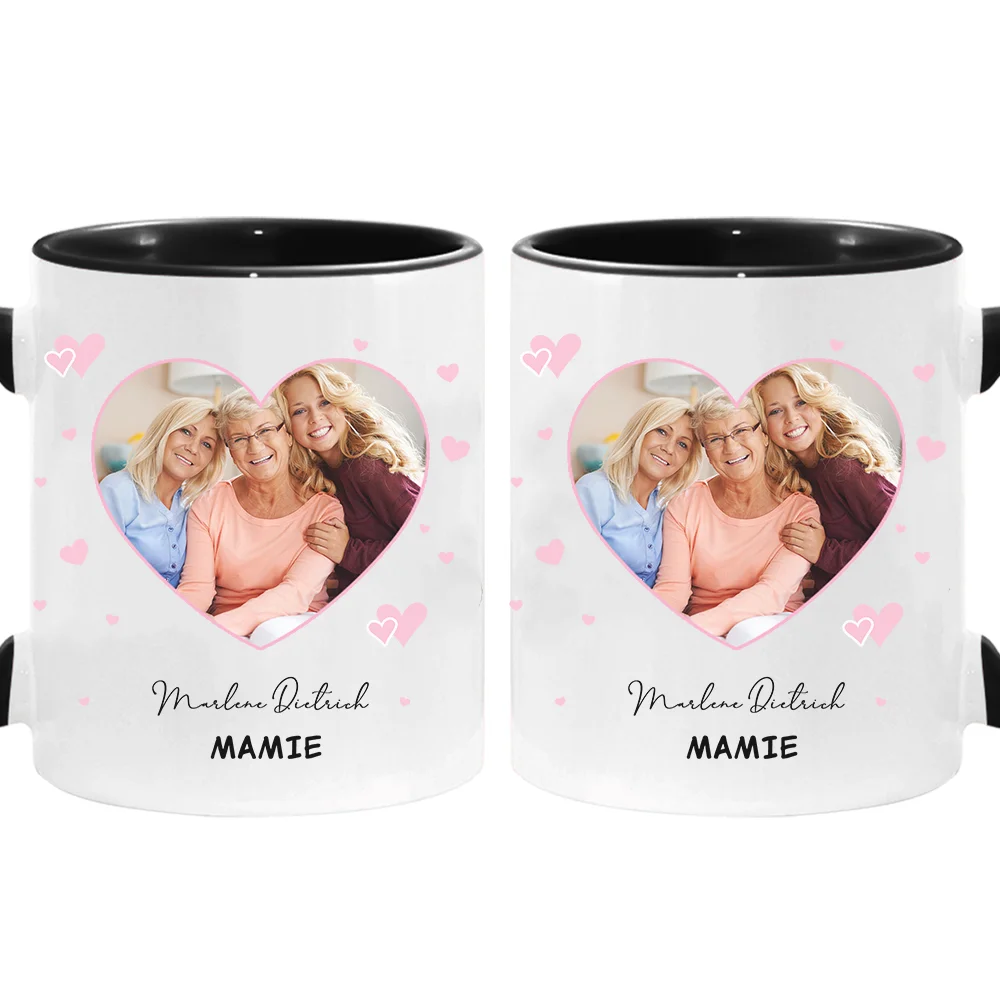 Personalized Heart Shaped Picture 11 Ounce Ceramic Coffee Mug for Frie