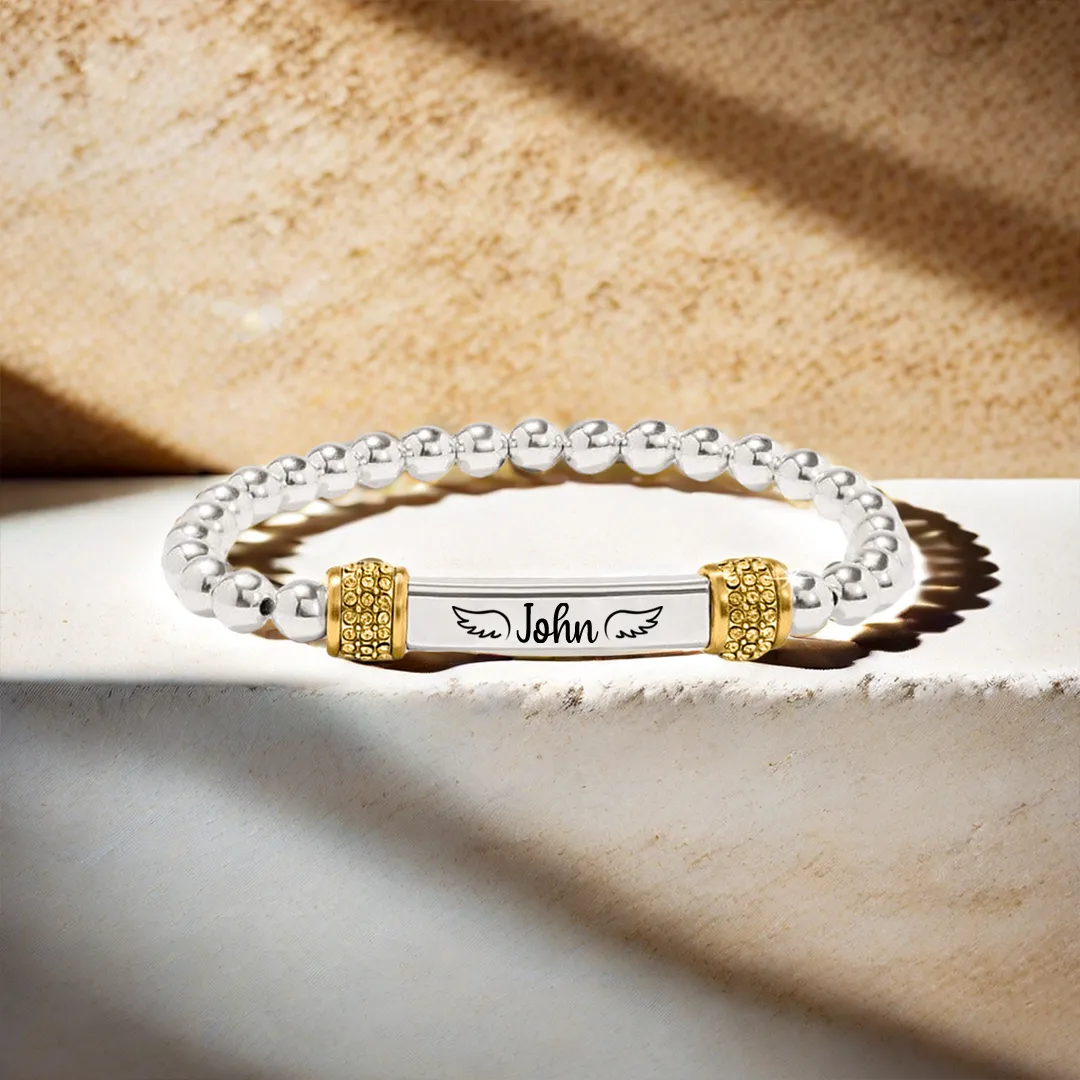For Memorial - I'm a Wife to a Husband Custom Name Bead Bracelet