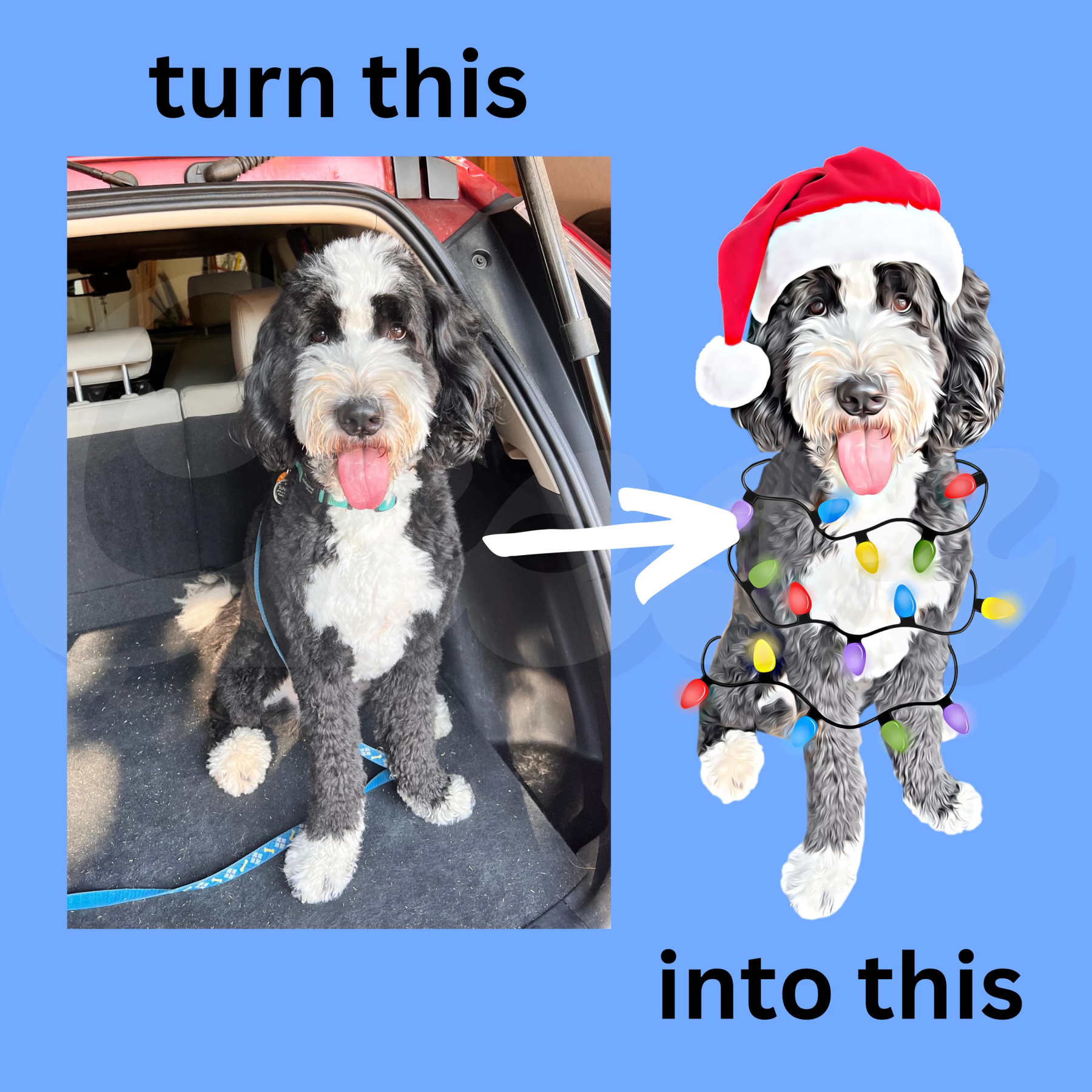 Custom Dog Sweatshirt, Holiday gift for Dog Lovers, Holiday Pet Crewneck, Personalized dog Christmas sweater, Custom Pet Illustration