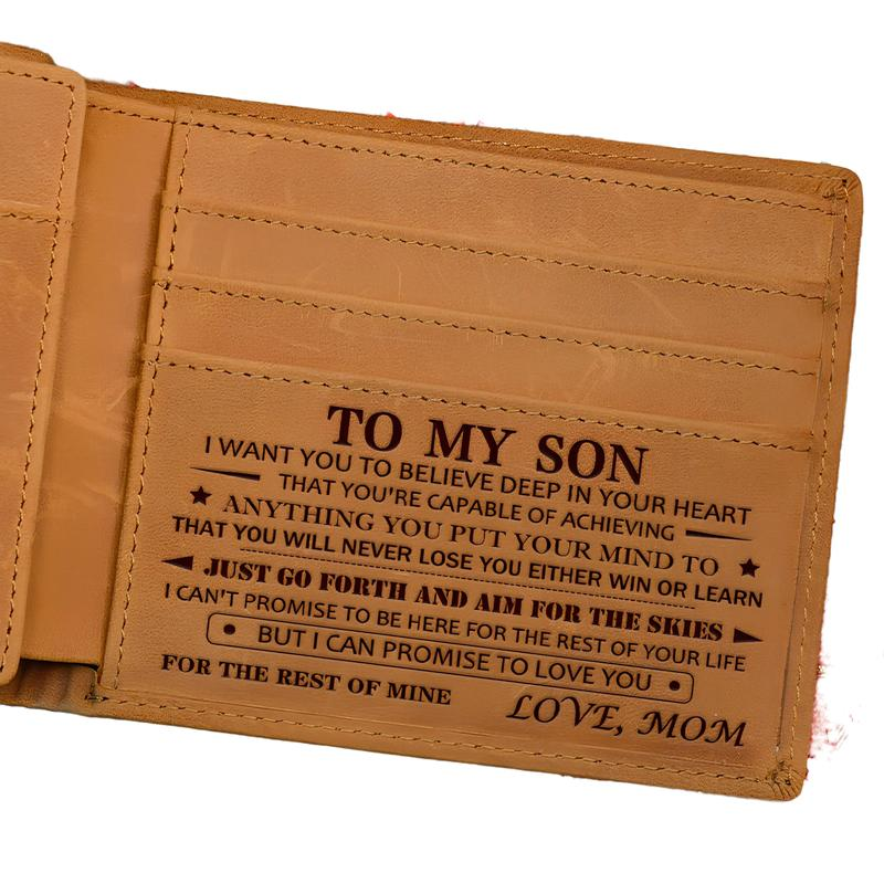 Christmas 2024-Mom to Son Wallet-Engraved Wallet For Son-Wallet for So