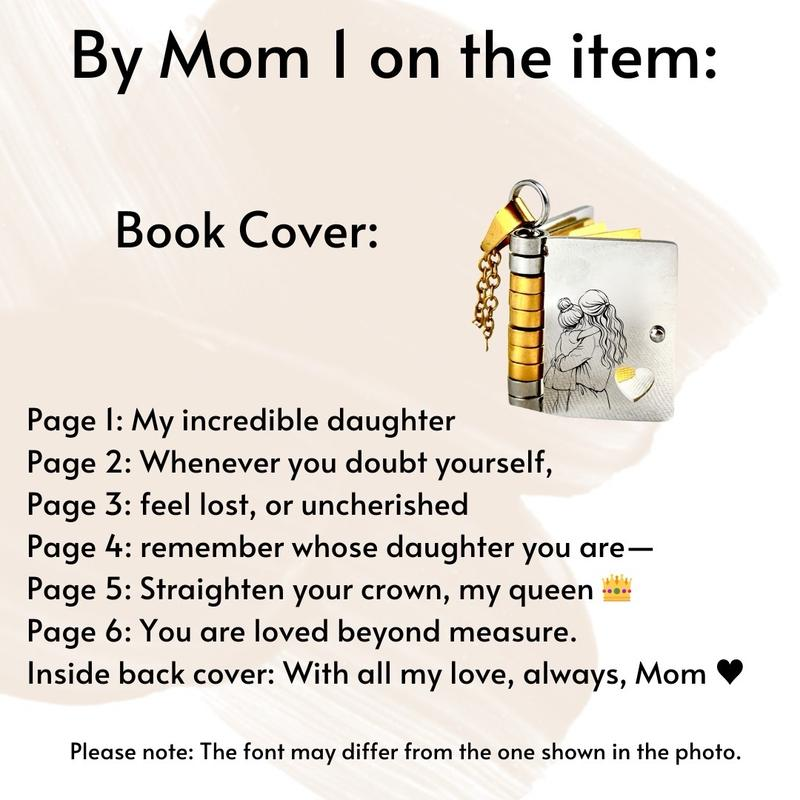 Customize a message book necklace for your loved one, gift for book lovers, gift for her