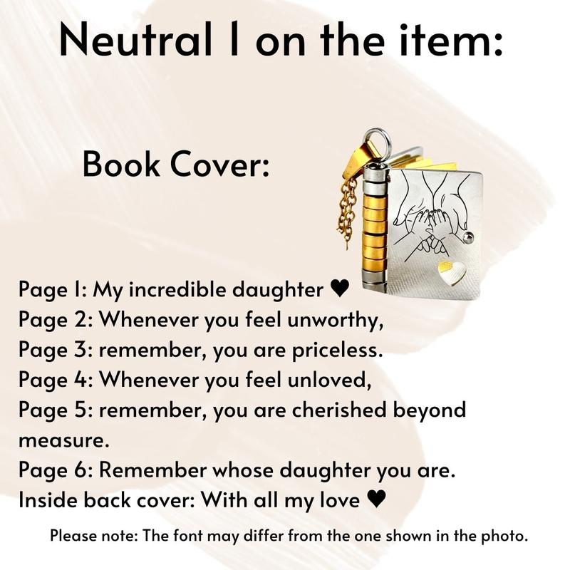Customize a message book necklace for your loved one, gift for book lovers, gift for her
