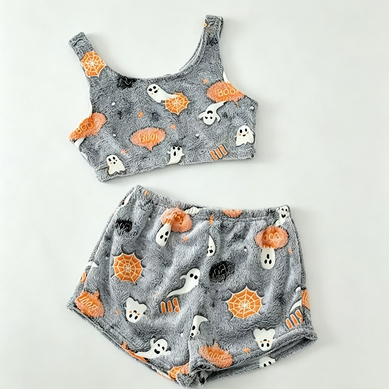 Halloween glow-in-the-dark plush pajama set
