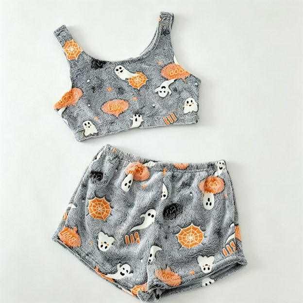 Halloween glow-in-the-dark plush pajama set