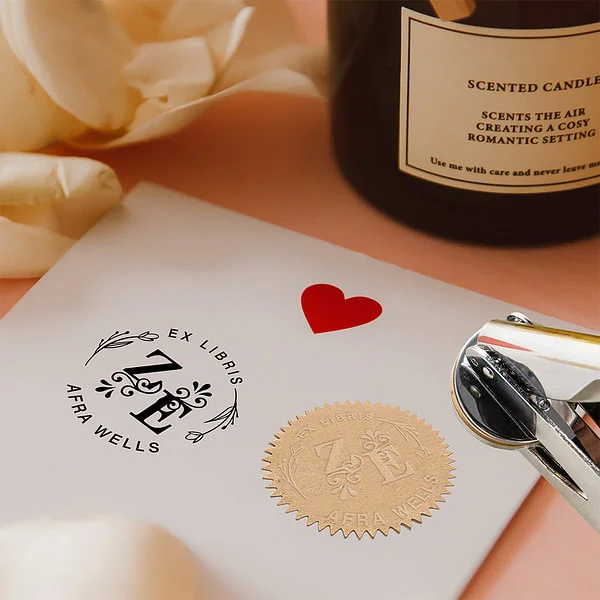 Personalized book embossing machine stamp for book lovers