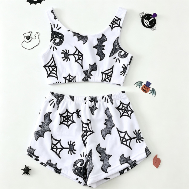 Halloween glow-in-the-dark plush pajama set