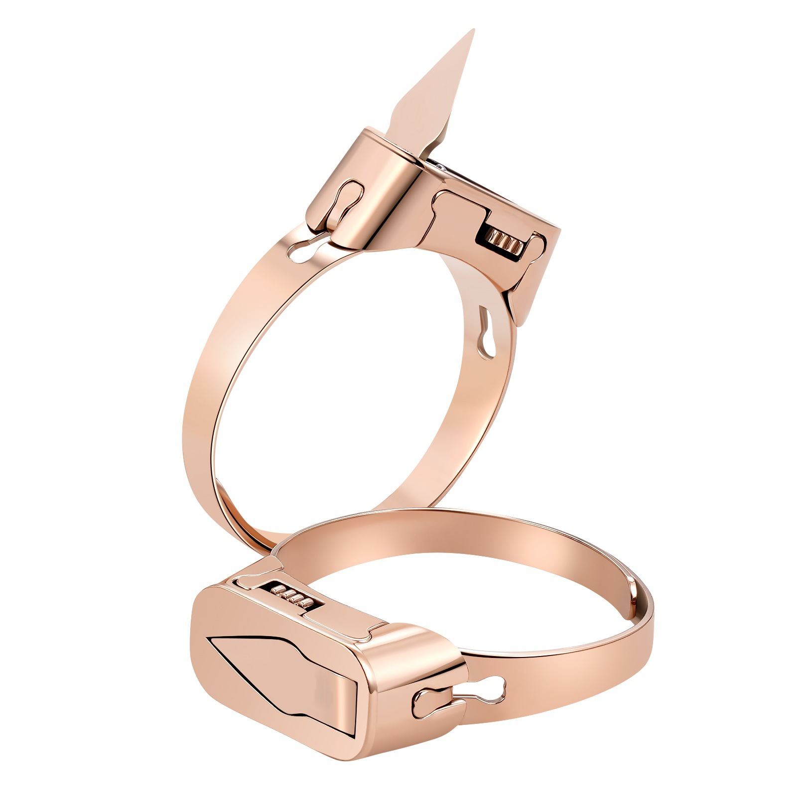 Self-defense titanium steel adjustable open ring