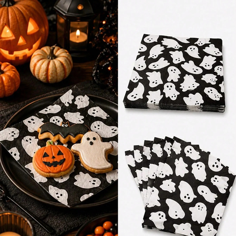 Disposable Ghost-Themed Tableware