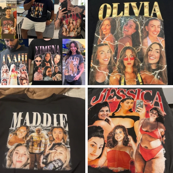 Custom Vintage Couple Photo Tee-Valentine's Day Gift