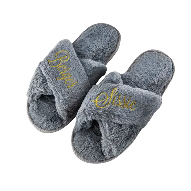 Personalized Bridal Slipper Bridesmaid Fluffy Slippers
