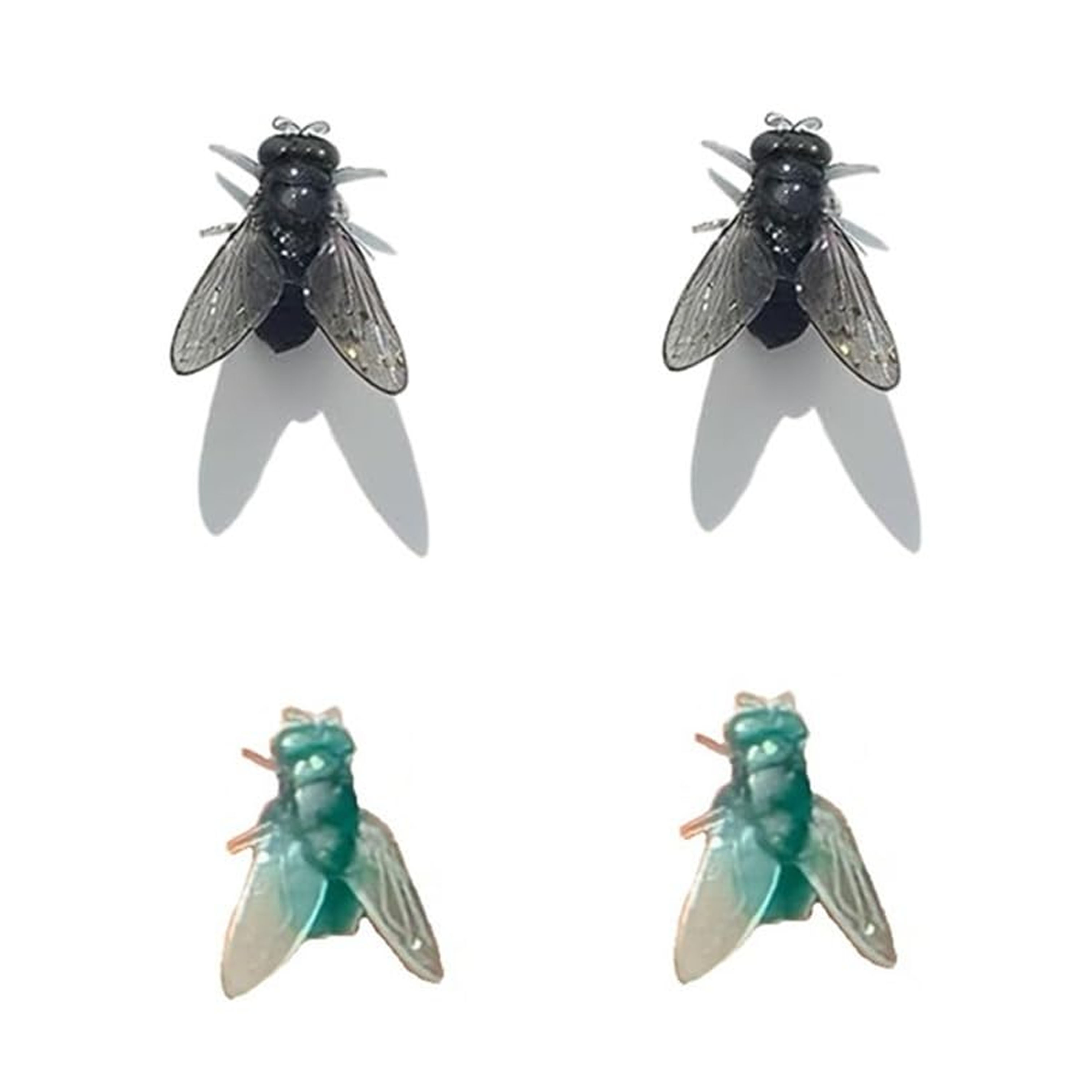 Realistic fly stud earrings