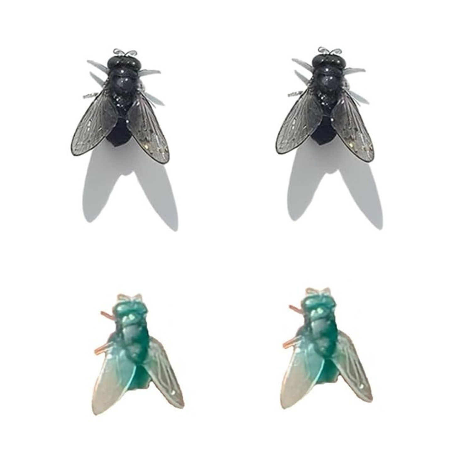 Realistic fly stud earrings