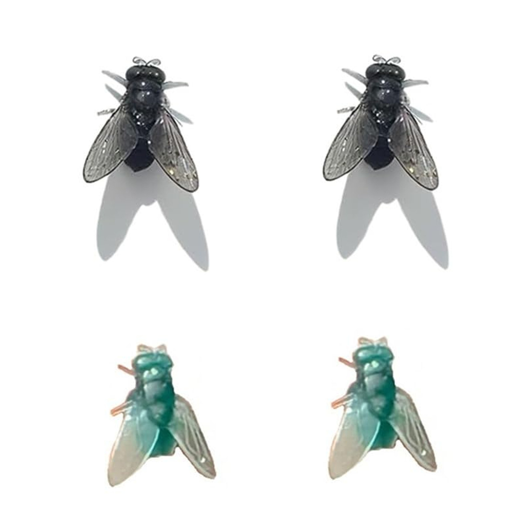 Realistic fly stud earrings