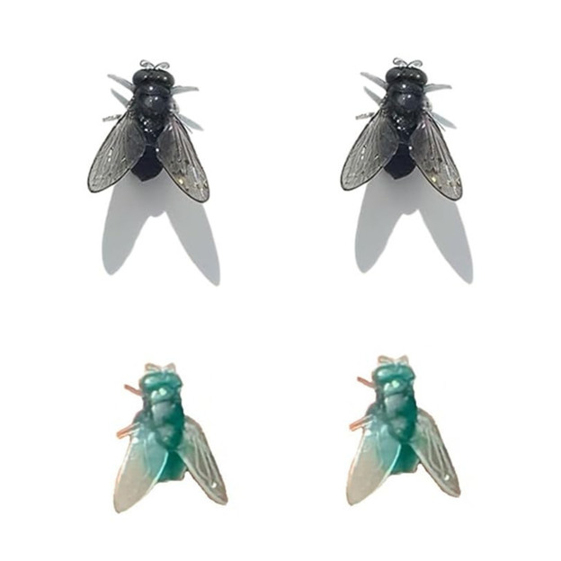 Realistic fly stud earrings