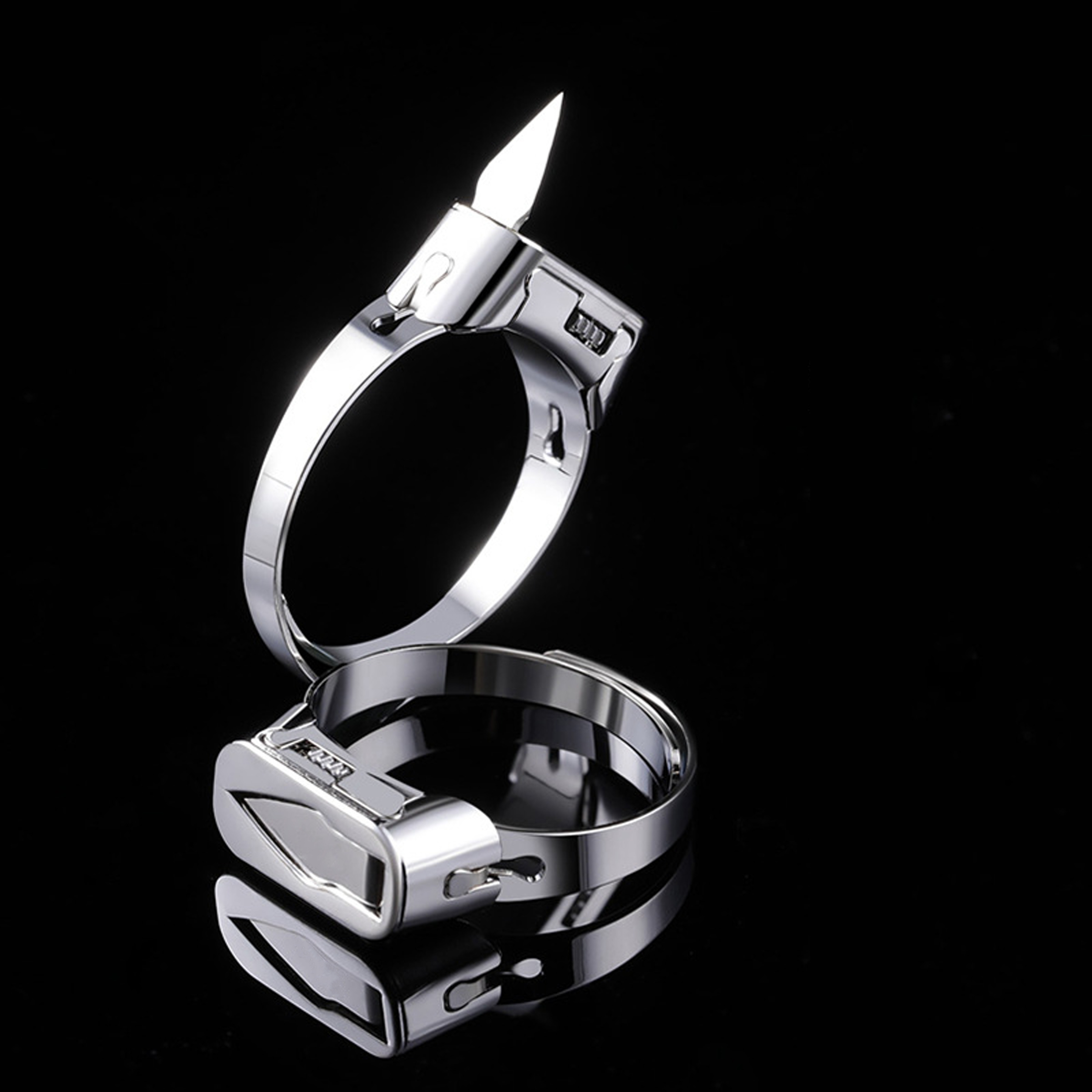 Self-defense titanium steel adjustable open ring