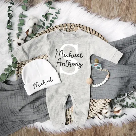 Personalized Baby Name Unique Romper&Hat