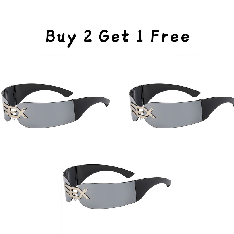 New punk frameless integrated glasses