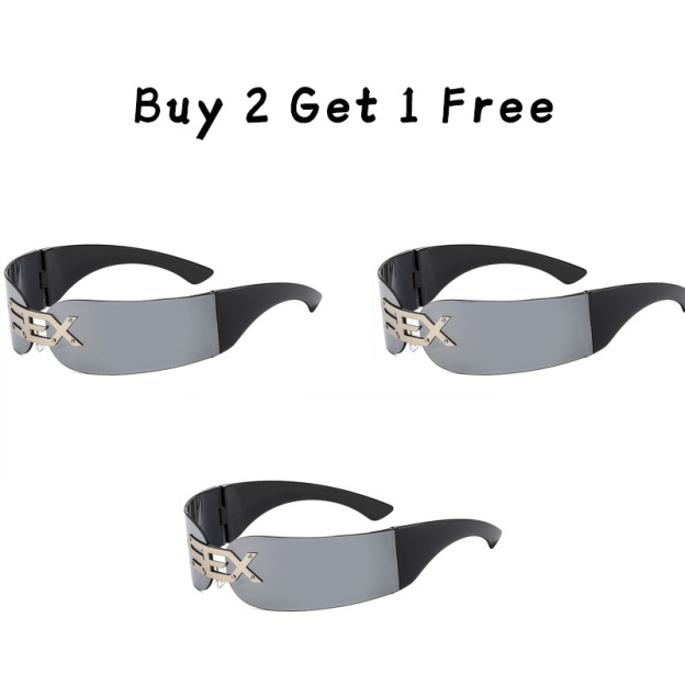 New punk frameless integrated glasses