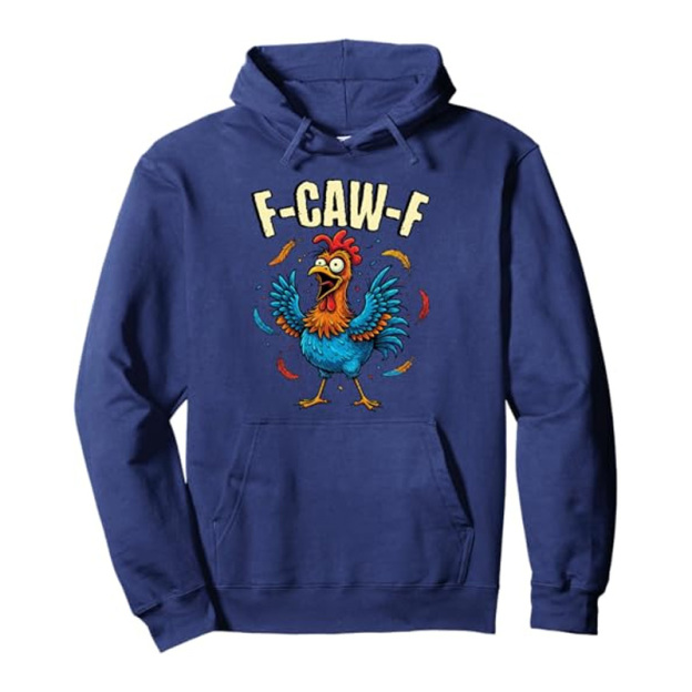 Funny rooster print sweatshirt with hood