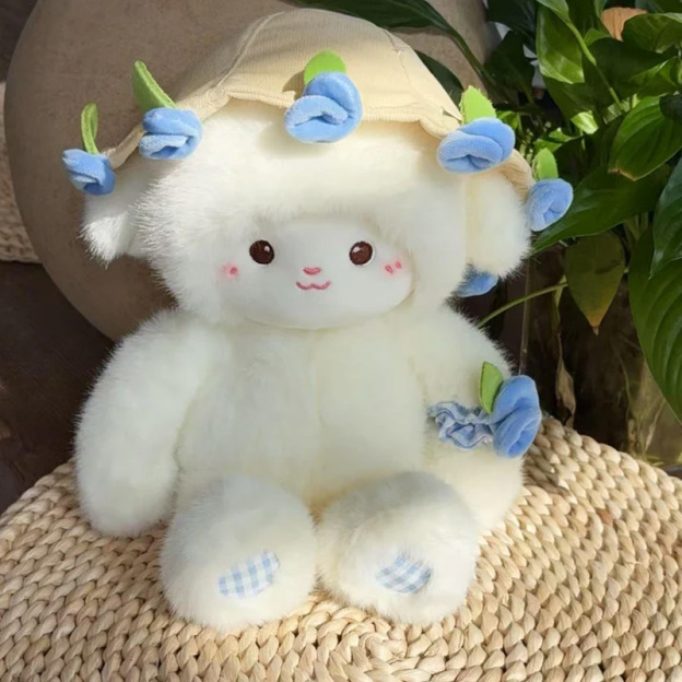 Rose Bouquet Lamb Doll