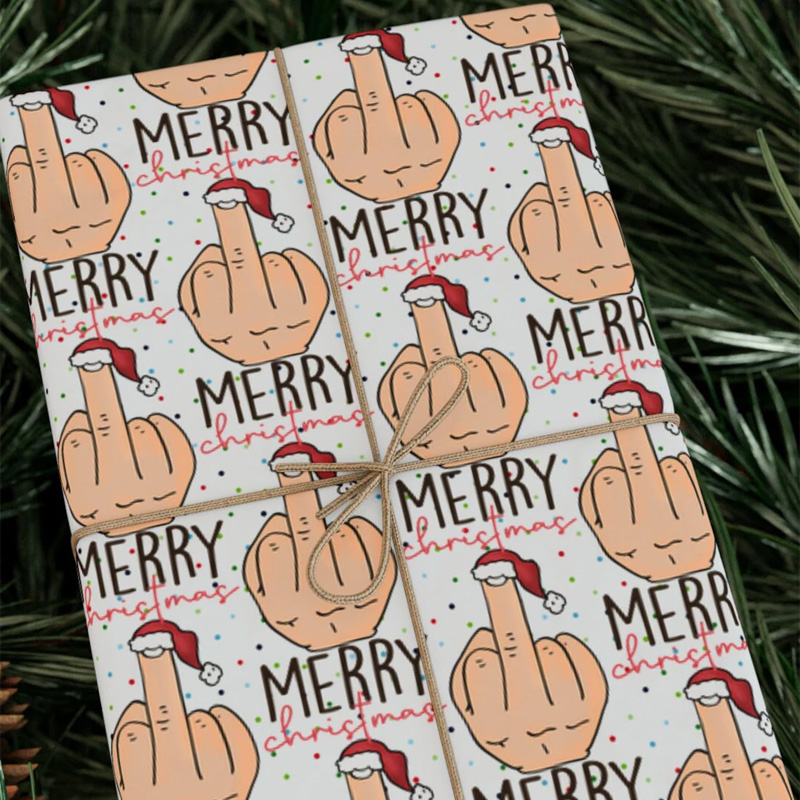 Funny Middle Finger Wrapping Paper
