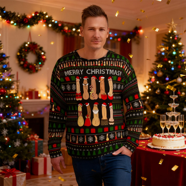 Christmas long-sleeved crew neck sweatshirt