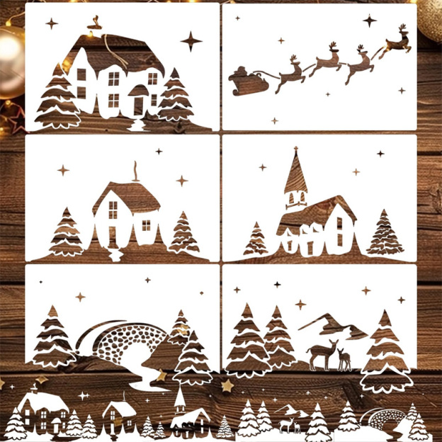 Christmas window printing decorations