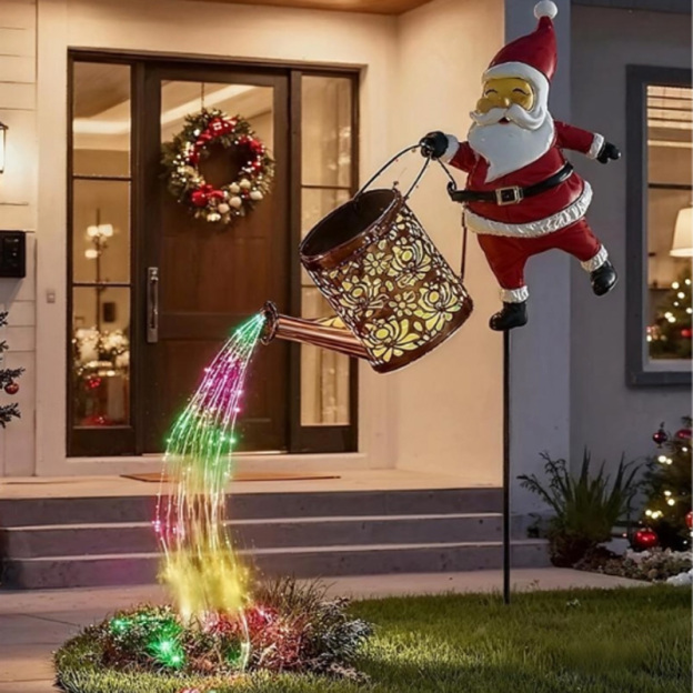 New Santa Claus Watering Can Lamp Ornament
