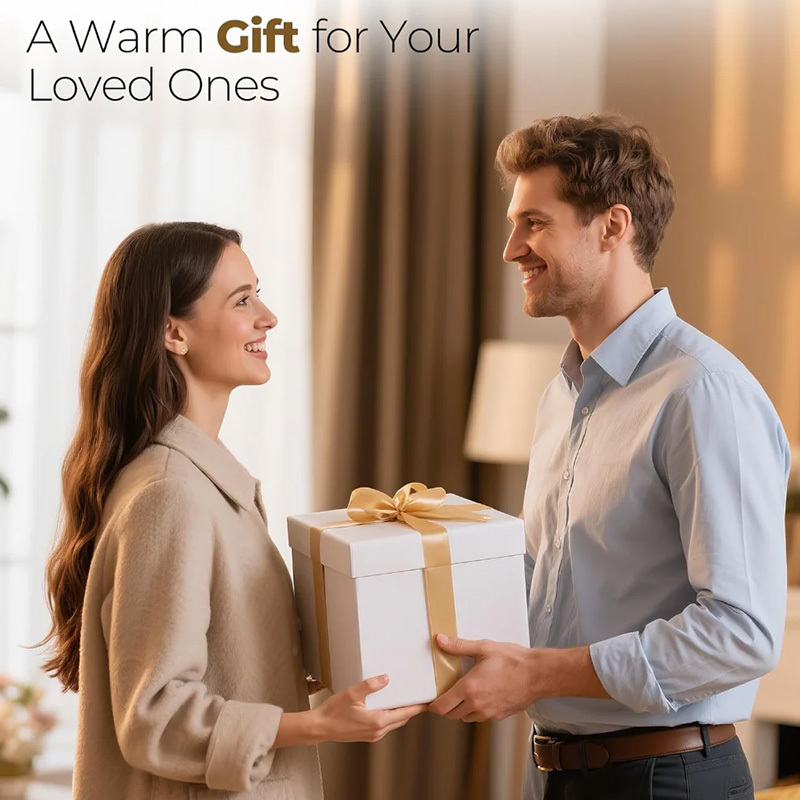 Wearable heated blanket with foot bag