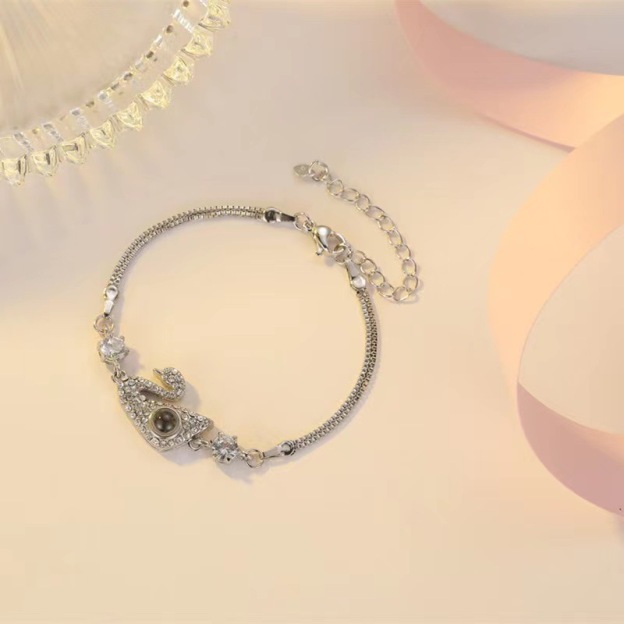 Personalized Swan Projection Bracelet