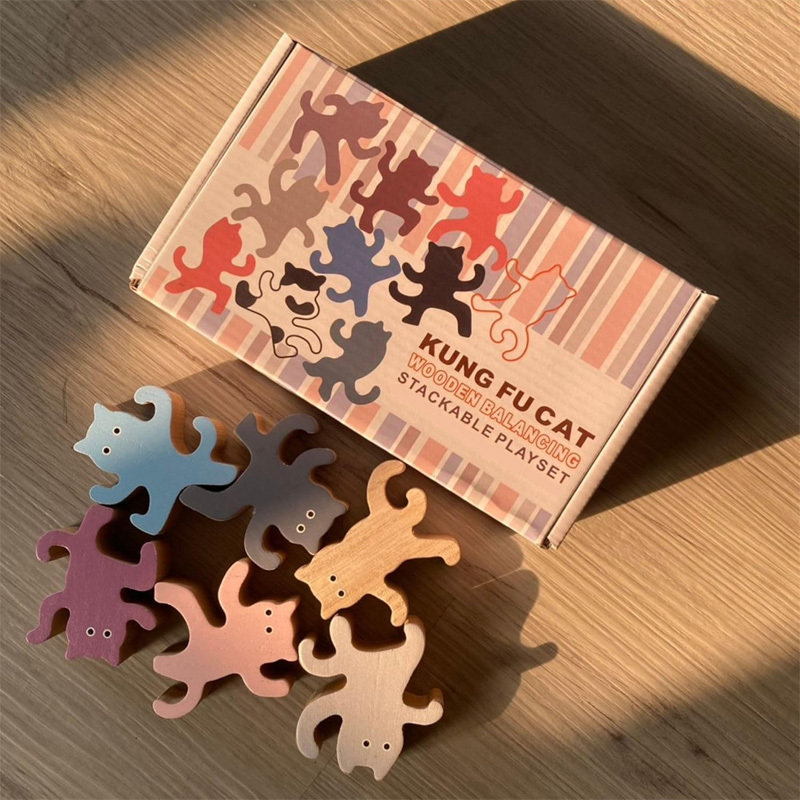 Mini Cat Desktop Puzzle Stacking Blocks