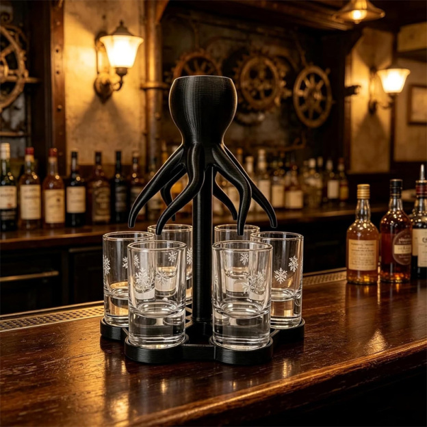 3D Printed Octopus-Shaped Beverage Dispenser