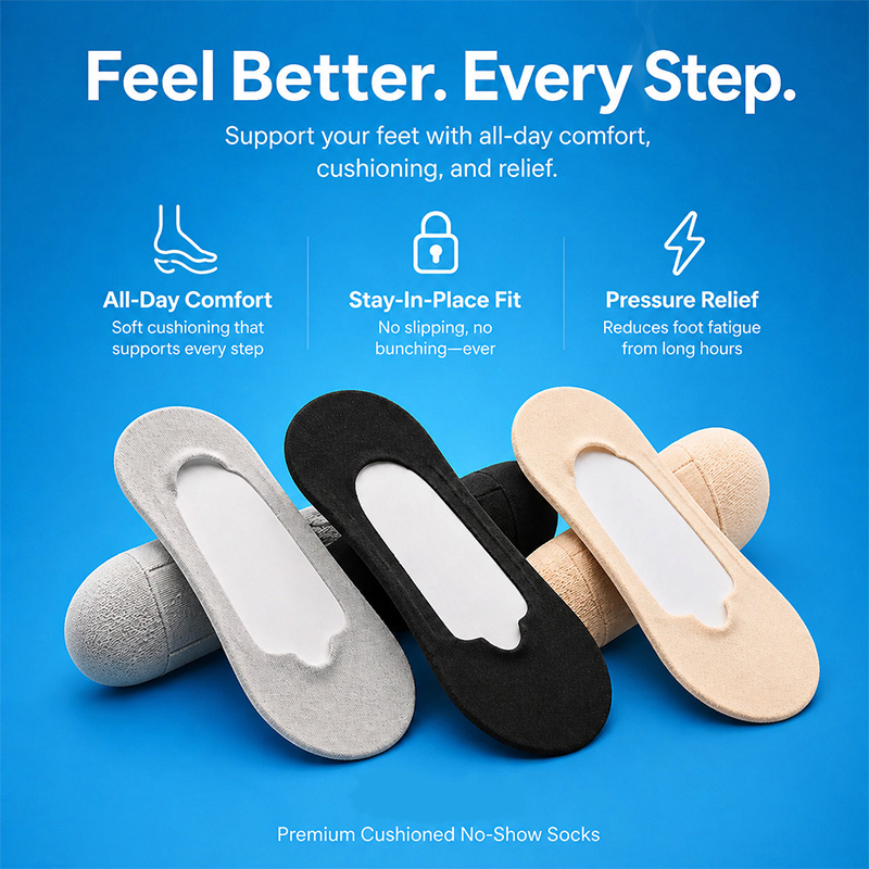 Ice silk sponge pad invisible boat socks