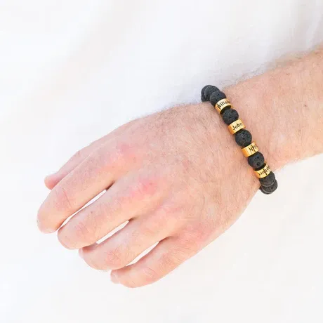 Personalized Lava Stone Bracelet