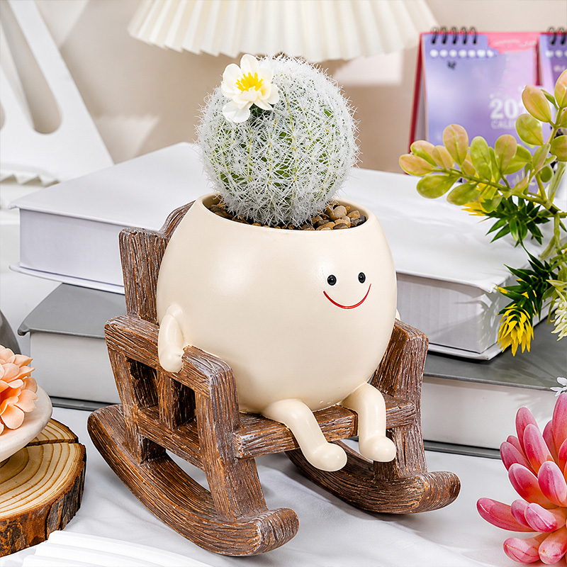 Cute Cartoon Rocking Chair Flower Pot