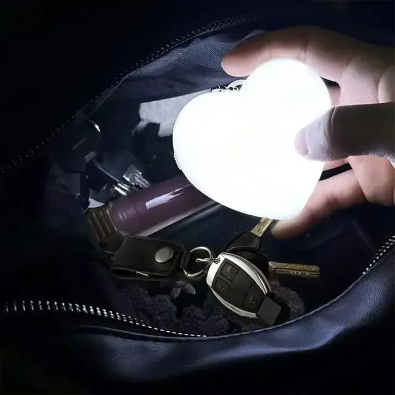 Touch-sensitive heart-shaped light keychain