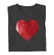 Personalized photo heart sequin t-shirts for men and women