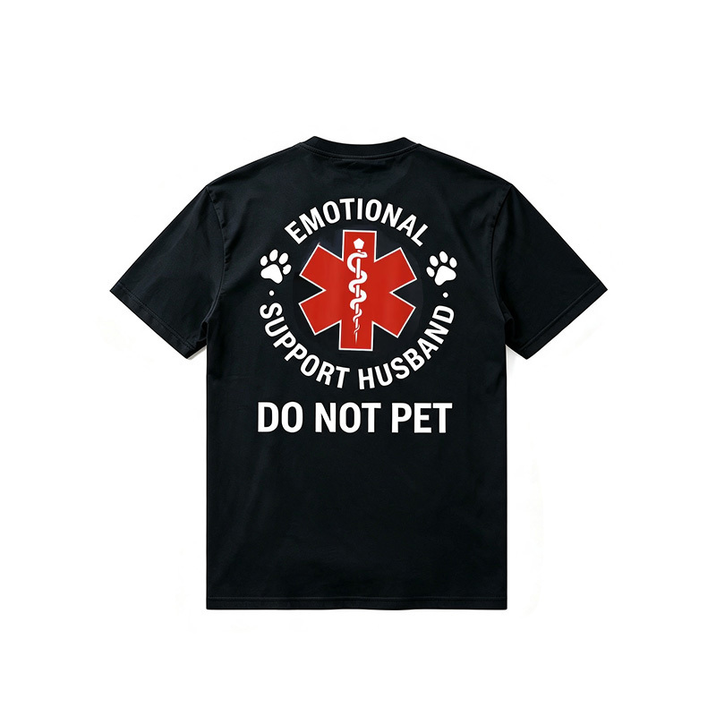 Emotional Support Husband Funny Graphic Men T-Shirt