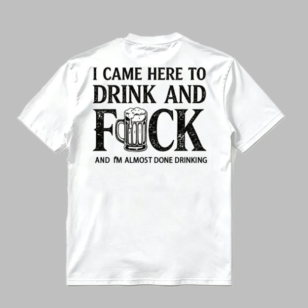 Here For The Drinks Vintage Washed T-Shirt