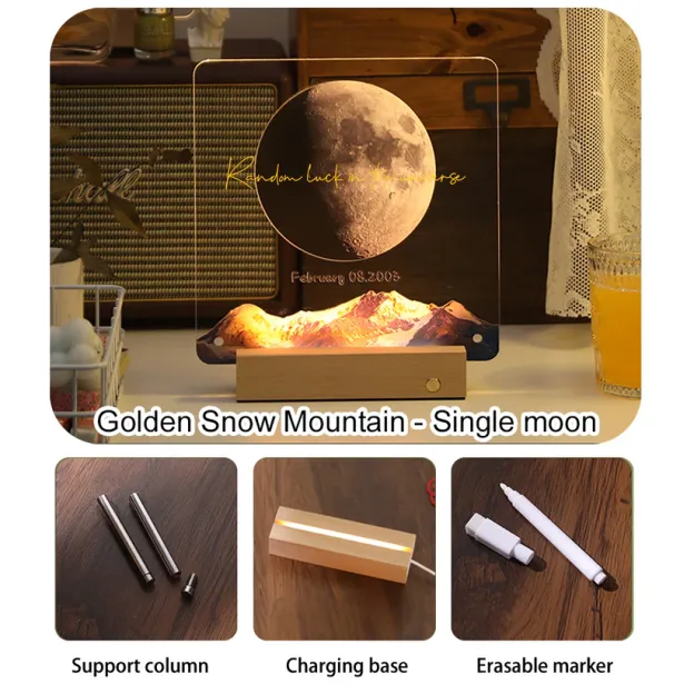 Custom Birth Moon Handwritable Lamp With Same Wallpaper