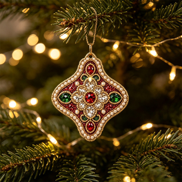 DIY Pearl and Diamond Christmas Decorations