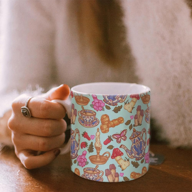 Fun plant print mug