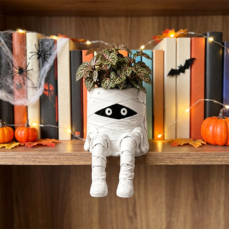 Fun Halloween Hanging Leg Flower Pot