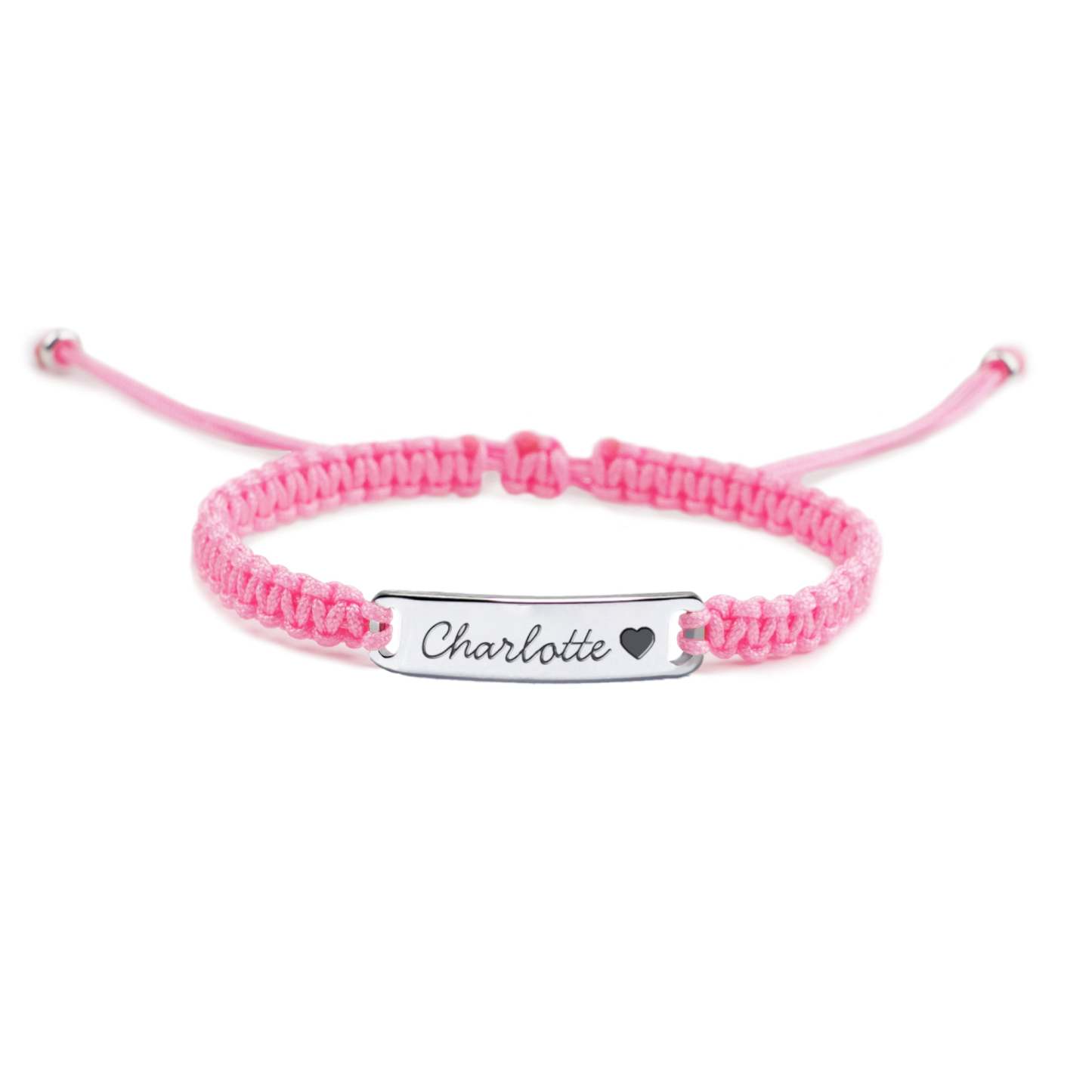 Personalized Hand-Woven Cord Children's Identity Bracelet