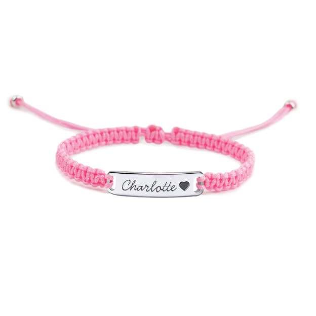 Personalized Hand-Woven Cord Children's Identity Bracelet