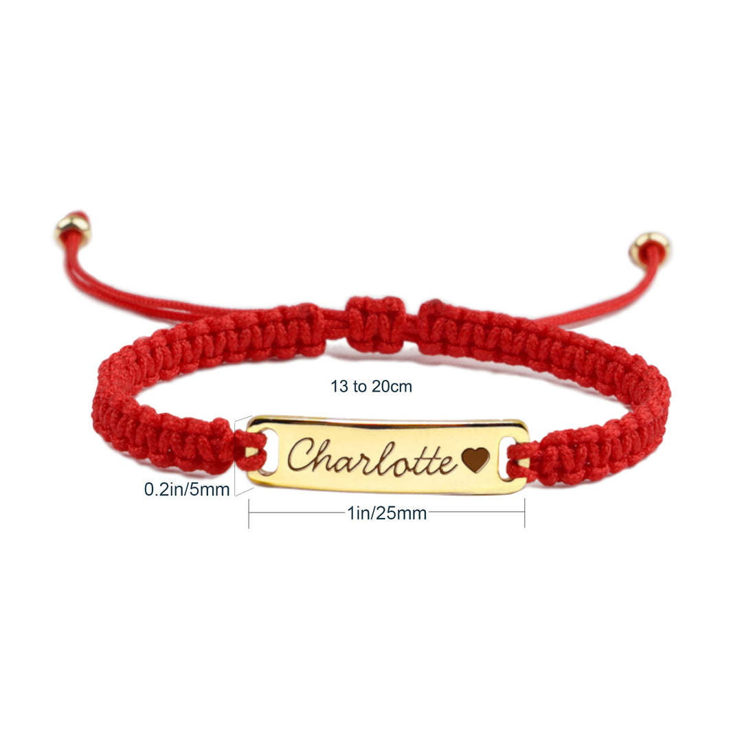 Personalized Hand-Woven Cord Children's Identity Bracelet