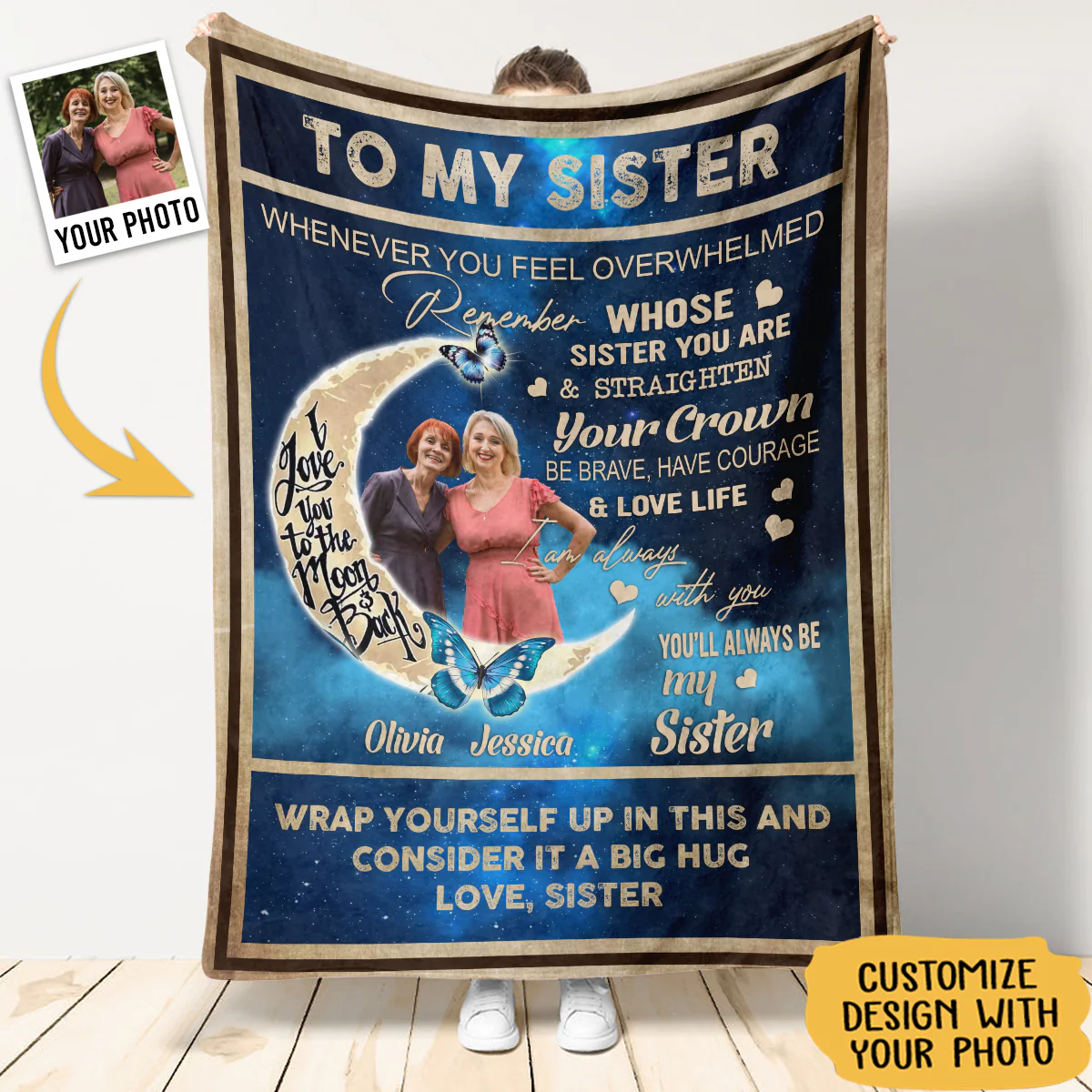 Personalized blankets for sisters and besties